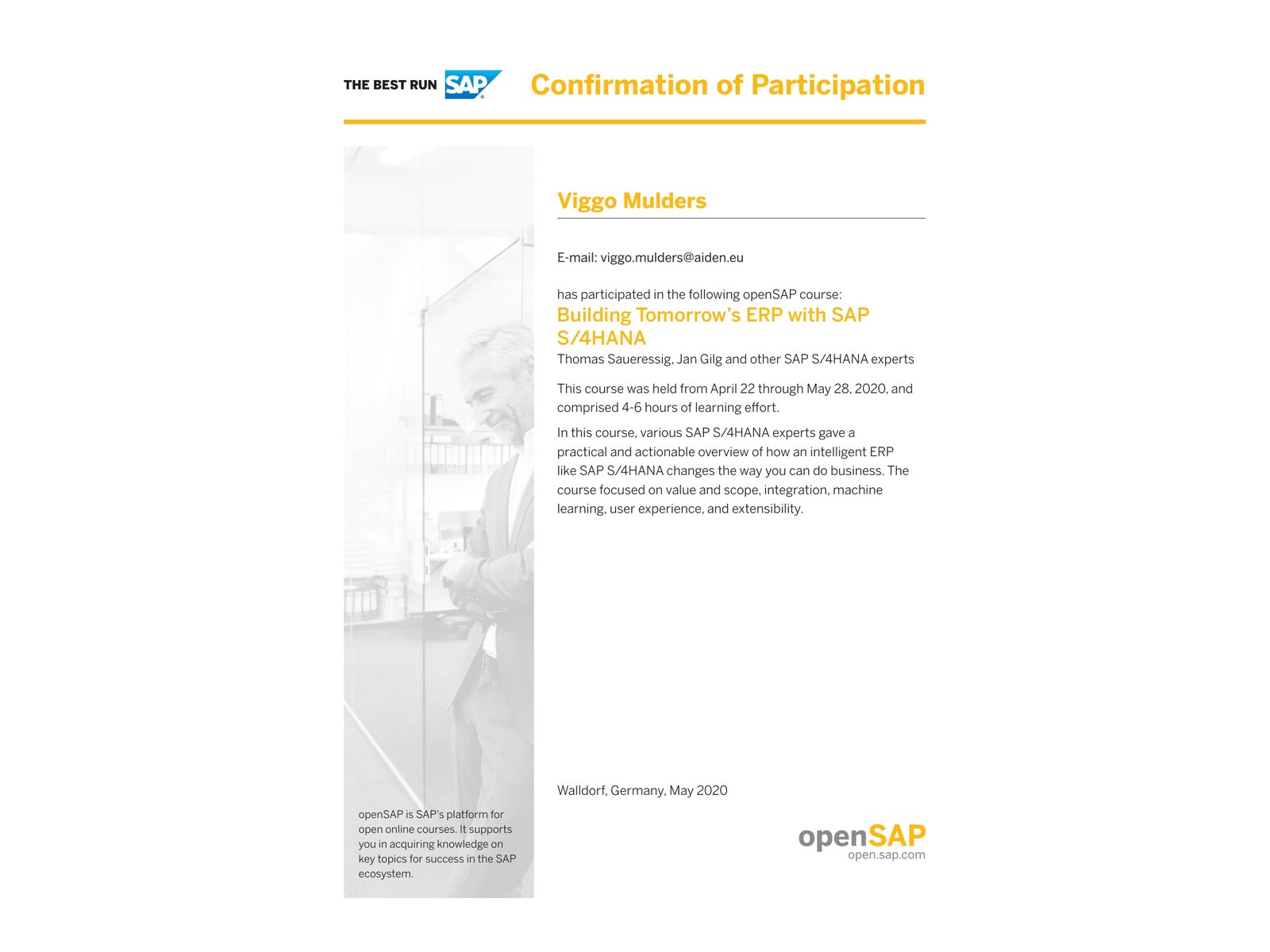 Preview of Building Tomorrow’s ERP with SAP S/4HANA
